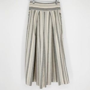 Sheike I Flax Blend Striped Culottes, Sz 6